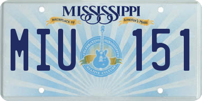 MS license plate MIU151