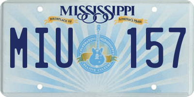 MS license plate MIU157