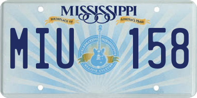 MS license plate MIU158