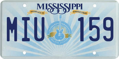 MS license plate MIU159