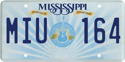 MS license plate MIU164