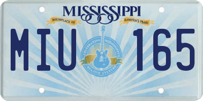 MS license plate MIU165