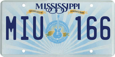 MS license plate MIU166