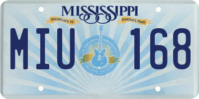 MS license plate MIU168