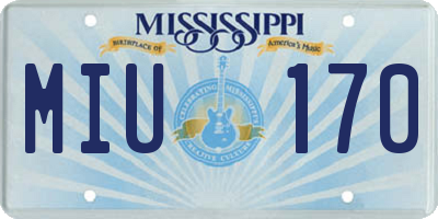 MS license plate MIU170