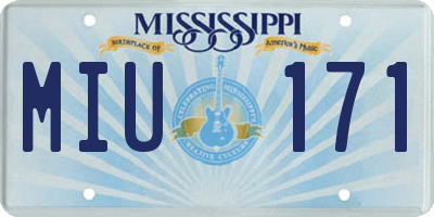 MS license plate MIU171