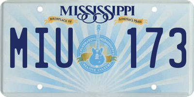 MS license plate MIU173