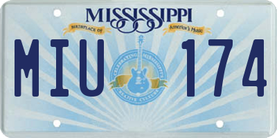 MS license plate MIU174