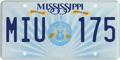MS license plate MIU175