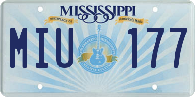 MS license plate MIU177