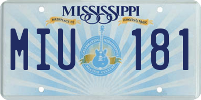 MS license plate MIU181