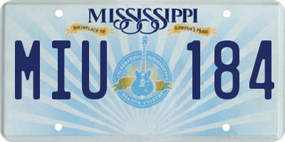 MS license plate MIU184