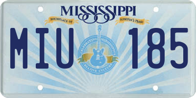 MS license plate MIU185