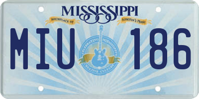 MS license plate MIU186