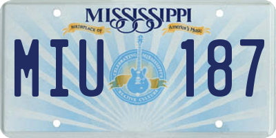 MS license plate MIU187