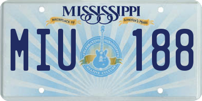 MS license plate MIU188
