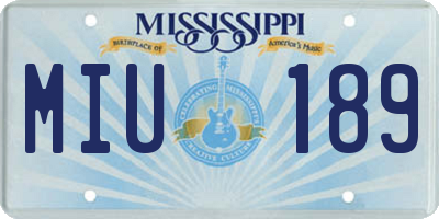 MS license plate MIU189