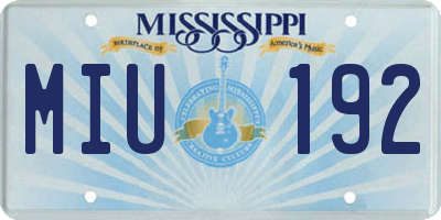 MS license plate MIU192