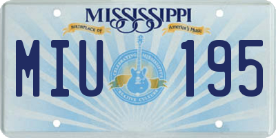 MS license plate MIU195