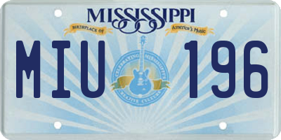 MS license plate MIU196