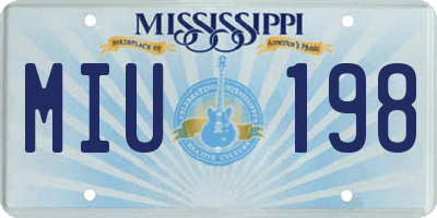 MS license plate MIU198