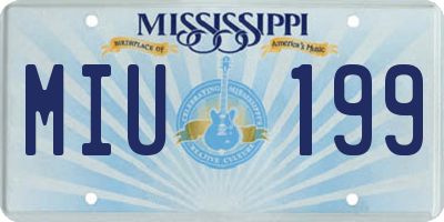 MS license plate MIU199