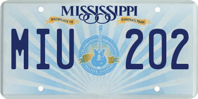 MS license plate MIU202