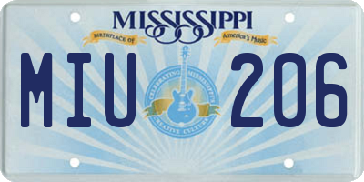 MS license plate MIU206