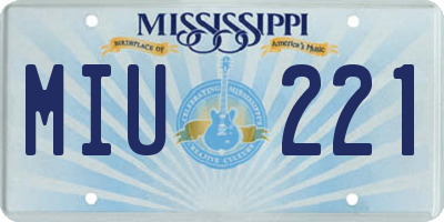 MS license plate MIU221