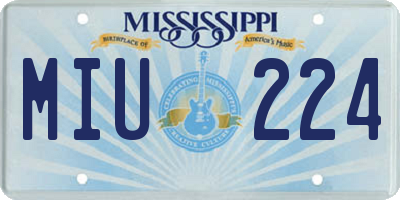 MS license plate MIU224
