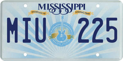 MS license plate MIU225