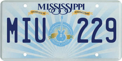 MS license plate MIU229