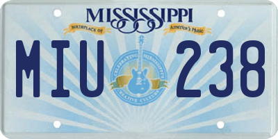 MS license plate MIU238