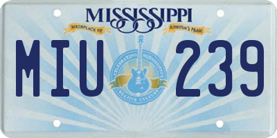 MS license plate MIU239