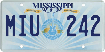 MS license plate MIU242