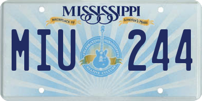 MS license plate MIU244