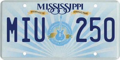 MS license plate MIU250