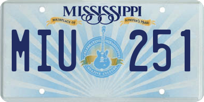MS license plate MIU251