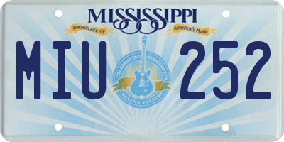 MS license plate MIU252