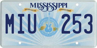 MS license plate MIU253