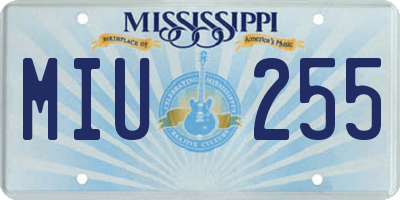 MS license plate MIU255
