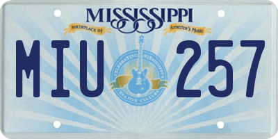 MS license plate MIU257