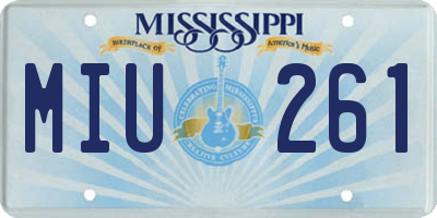 MS license plate MIU261