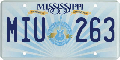 MS license plate MIU263