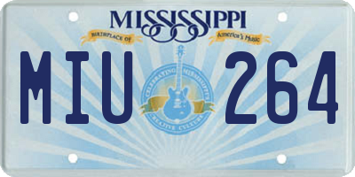 MS license plate MIU264