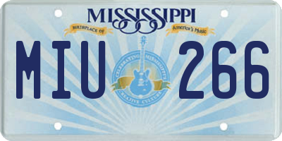 MS license plate MIU266