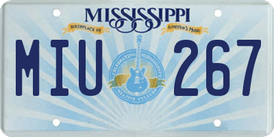 MS license plate MIU267