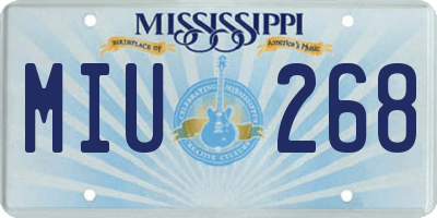 MS license plate MIU268