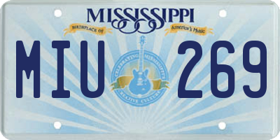 MS license plate MIU269