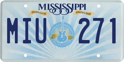 MS license plate MIU271